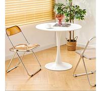 Modern Casual White Table 60cm Round Dining Table 70cm High Base Perfect for Kitchen & Living Room Contemporary Home Decor