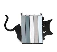 Modern Cat Book Stand - Decorative Animal Metal Book End | Shelf Decor Creative Unique Bookends, Cat Bookends For Shelves, Cat Decorative Iron Animal Book Ends For Shelf Modern Living Room Decor