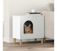 Modern Cat House for Indoor Cats, White Engineered Wood, 51x30x52 cm, Durable Cat Furniture, Cozy Retreat & Play Area