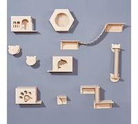 Modern Cat Tree - Large Cat Tree Wall-Mounted Design Cat Tree Tower Cat Scratch Posts Climbing Cat Condos with Posts - Cat Climbing Tower (C4)