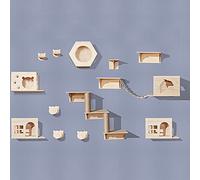 Modern Cat Tree - Large Cat Tree Wall-Mounted Design Cat Tree Tower Cat Scratch Posts Climbing Cat Condos with Posts - Cat Climbing Tower (C6)