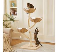 Modern Cat Tree Tower 53" - Multi-Level Cat Condo with Scratching Posts for Multiple Small & Large Cats