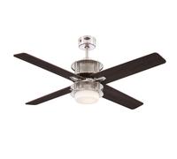 Modern ceiling fan with LED light and remote OSCAR 122cm 48" brushed nickel [EEK: F]