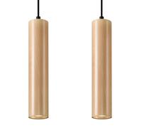 MODERN Ceiling lamp LINO 2 Wood Natural Wood GU10 LED SOLLUX LIGHTING Bedroom