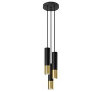 Sollux Pendant Lamp Loopez 3P Black/Golden
