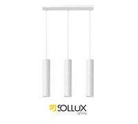 Modern Ceiling lamp Pendant LAGOS 3 White Steel GU10 LED SOLLUX LIGHTING Bedroom