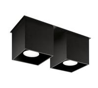 Sollux Lighting Quad Aluminium Black 2 Light Classic Ceiling Light