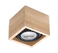 Modern Ceiling Lamp QUATRO 1 Natural Wood GU10 LED SOLLUX LIGHTING Living room
