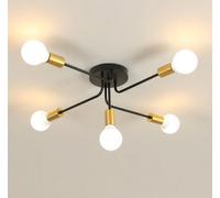 Modern Ceiling Light 5 Lights Sputnik E27 Black Metal Chandelier