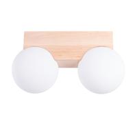 Modern Ceiling Light BULBO 2 2-Light Wood Natural wood G9 LED SOLLUX LIGHTING