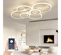 Modern Ceiling Light Dimmable, L80cm, White Ceiling Light, 72W 6400LM, LED Ceiling Lamp with Remote Control for Living Room, Children's Room, Bedroom, Kitchen, Hallway, Balcony, Dining Room