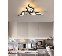 Modern Ceiling Light Dimmable Living Room LED Ceiling Lamp with Remote Control 22W Fancy Ceiling Light Fashions Acrylic Pendant Lamp for Bedroom Dining Room Office (Black, 3heads)