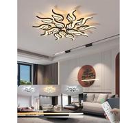 Modern Ceiling Light Dimmable Living Room LED Ceiling Lamp with Remote Control 80W Fancy Ceiling Light Fashions Acrylic Pendant Lamp for Bedroom Dining Room Office (Black, 15heads)