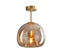Modern Ceiling Light Globe Glass Semi Flush Mount Ceiling Lamp Nordic Small Chaner Ceiling Lighting Fixture E27 Pendant Lamps for Hallway Loft Corridor Kitchen Bedroom (d)