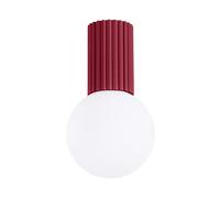 SOLLUX lighting Ceiling Light - Ceiling Lamp LED - Kitchen Bathroom Bedroom Living Room Hall - Aluminium and Glass - 1-Light - LED Bulb - Burgundy Halo