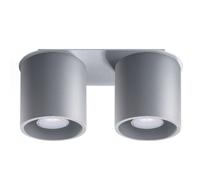 Sollux Lighting Orbis Aluminium Grey 2 Light Classic Ceiling Light