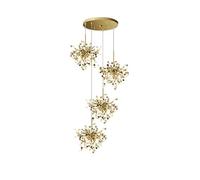 Modern Ceiling Light Pendant Gold Cluster Fixture 4 Stainless Steel Chandelier Dandelion Firework Fixture Sputnik Contemporary Chandeliers for Dining Room Living Room Staircase