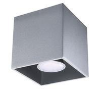 Modern Ceiling Light QUAD 1 Aluminium Gray GU10 LED SOLLUX LIGHTING