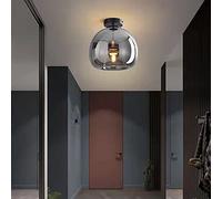 Modern Ceiling Lighting Minimalist Nordic Global Led Smoke Grey/Amber Glass Flush Mount Ceiling Light Aisle Corridor Lamp Creative Living Room Lights E27/Smoke Grey/a