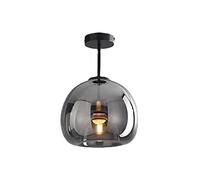 Modern Ceiling Lighting Minimalist Nordic Global Led Smoke Grey/Amber Glass Flush Mount Ceiling Light Aisle Corridor Lamp Creative Living Room Lights E27/Smoke Grey/B