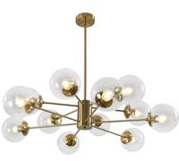 Modern Ceiling Lights 12- Sputnik Chandelier Clear Bubble Glass Chandelier Mid Century Large Gold Globe Pendant Farmhouse Dining Room Kitchen Island Fixture