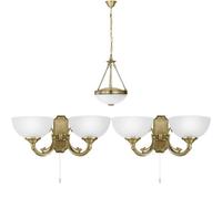 Modern Ceiling Pendant Light With Matching Wall Sconces In Bronze And Satin Glass