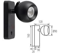 GU10 LED Single Spot Point Wall Light Bedroom Night Reading Study Adjustable