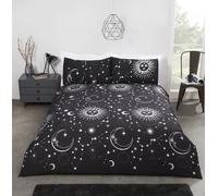 Rapport Home Celestial Duvet Cover Bed Set, Polycotton, Black, 3pcs, King