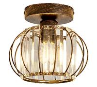 Modern Celing Light Semi Flush Mount Fixture E26 Mini Crystal Chandelier Oil Rubbed Bronze Small Ceiling Lamp for Entryway Bedroom Bathroom Hallway Closet Foyer Light