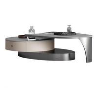 Modern Center Table with Drawer and Rock Plate Design for Living Room and TV Cabinet, Versatile Coffee and End Table