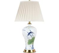 Modern Ceramic Bedside Table Light Nordic Bird Pattern Column Bedroom Tablep Mid Centurymalist White Fabric Desk Light for Liviroom Bedroom Nightstand Office