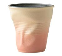 Modern Ceramic Coffee Mug with Original Pleated Design, Suitable for Tea, Milk, And Juice, Ideal for Various Beverages, Family Use, Parties, And Coffe, Yellow Pink