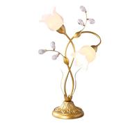 Modern Ceramic Desk Lamp Small Table Lamp d Floral Design Vintage Style Milk Glass Shade with Metal Base Elegant Retro Lighting for Bedroom Office Living Room