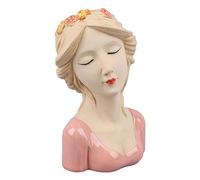 Modern Ceramic Face Vases, Decorative Flower Head Girl Vase, for Unisex Plants Lover, Modern, Shy Girl Flower Lady Head Vase (#3)