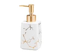 Modern Ceramic Soap Dispenser With Marble Design Elegant Bathroom Travel Friendly Pumped Bottle For Liquid Storage Sustainable Ceramic Travel Liquid Bottle