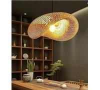 Modern Chandelier, Bamboo Hand Weaving Pendant Lights 40/60/80cm Hanging LED Ceiling Lamp Chandelier Fixture Rattan Craft Woven Bedroom Decor(40cm)