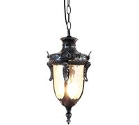 Modern Chandelier, Ceiling Light Exterior Porch Lights in Matte Black Finish with Water Glass Traditional Classical Outdoor Hanging Lantern,Minimalist Style