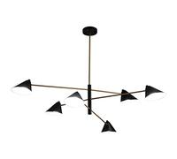 Modern Chandelier Creative Cone Metal Shade Chandelier Mid-Century Branch Pipe Pendant Light Multi-Head Adjustable Hanging Ceiling Lighting Fixture for Dining Room Bedroom Farmhouse Restaurant ( Size