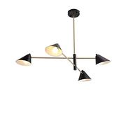 Modern Chandelier Creative Cone Metal Shade Chandelier Mid-Century Branch Pipe Pendant Light Multi-Head Adjustable Hanging Ceiling Lighting Fixture for Dining Room Bedroom Farmhouse Restaurant ( Size