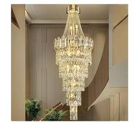 Modern Chandelier, Crystal Chandelier Long Staircase Light Large Living Room Lobby Decoration Adjustable Height LED Light Luxury Decoration (Size : D700 H2100MM)
