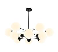 Modern Chandelier E26/E27 Industrial Vintage Globe Glass Shade Ceiling Light for Home & Store Black & White Warm White - Stylish Decor Fixture