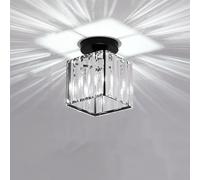 Modern Chandelier Glass Ceiling Light Crystal Ceiling Lamp Creative Ceiling Lamp (E27 Bulb) for Hallway Office Balcony Bedroom Kitchen Black