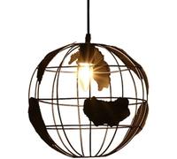 Modern Chandelier Globe Pendant Light, Simple Hollow Globe Earth Shape Hanging Lighting, Rustic Industrial Metal Ceiling Suspended Lights,Chandeliers