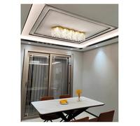 Modern Chandelier, Gold/Silver Light Luxury Wave Rectangle Dining Room Aisle Crystal Ceiling Round Entry Living Bedroom K9(Gold,Cold,Square L70cm)
