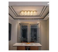 Modern Chandelier, Gold/Silver Light Luxury Wave Rectangle Dining Room Aisle Crystal Ceiling Round Entry Living Bedroom K9(Gold,Cold,Square L90cm)