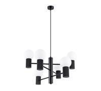 Modern Chandelier HALO 6 6-Light Aluminium Black G9 LED SOLLUX LIGHTING