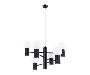 Modern Chandelier HALO 6 6-Light Aluminium Black G9 LED SOLLUX LIGHTING