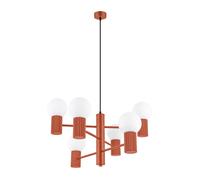 Modern Chandelier HALO 6 6-Light Aluminium Red ochre G9 LED SOLLUX LIGHTING