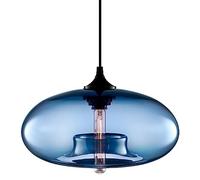 Modern Chandelier Interior Lighting Simple Industrial E27 Pendant Light Ceiling Lamp Fixtures for Bedroom Study Room Dark Blue Vintage Glass Lampshade Made in China