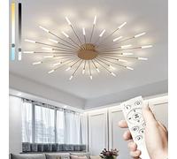 Modern Chandelier LED Ceiling Light, Light Fixture Acrylic Hanging Lamp Dimmable with Remote Control, Contemporary Chandelier for Living Room Bedroom Dining Room Cabinet(30, Gold)